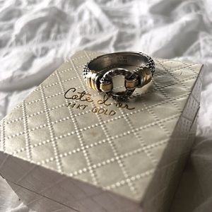 Sterling silver 14k gold ring